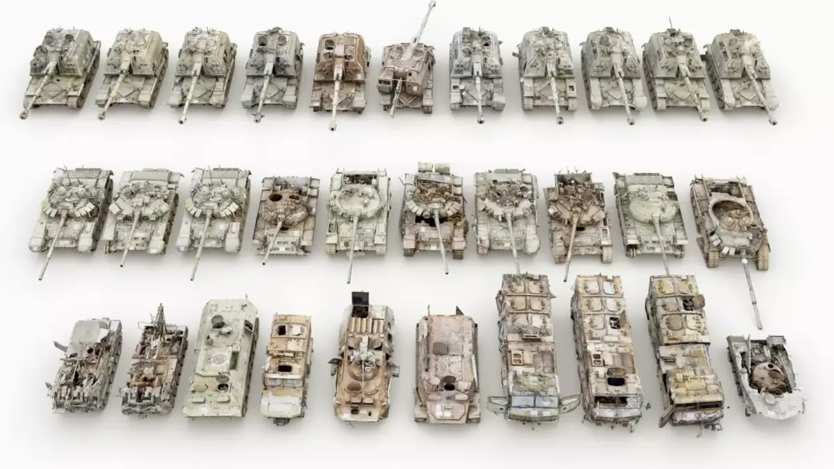 Destroyed russian armored vehicles Vol3 3D model
