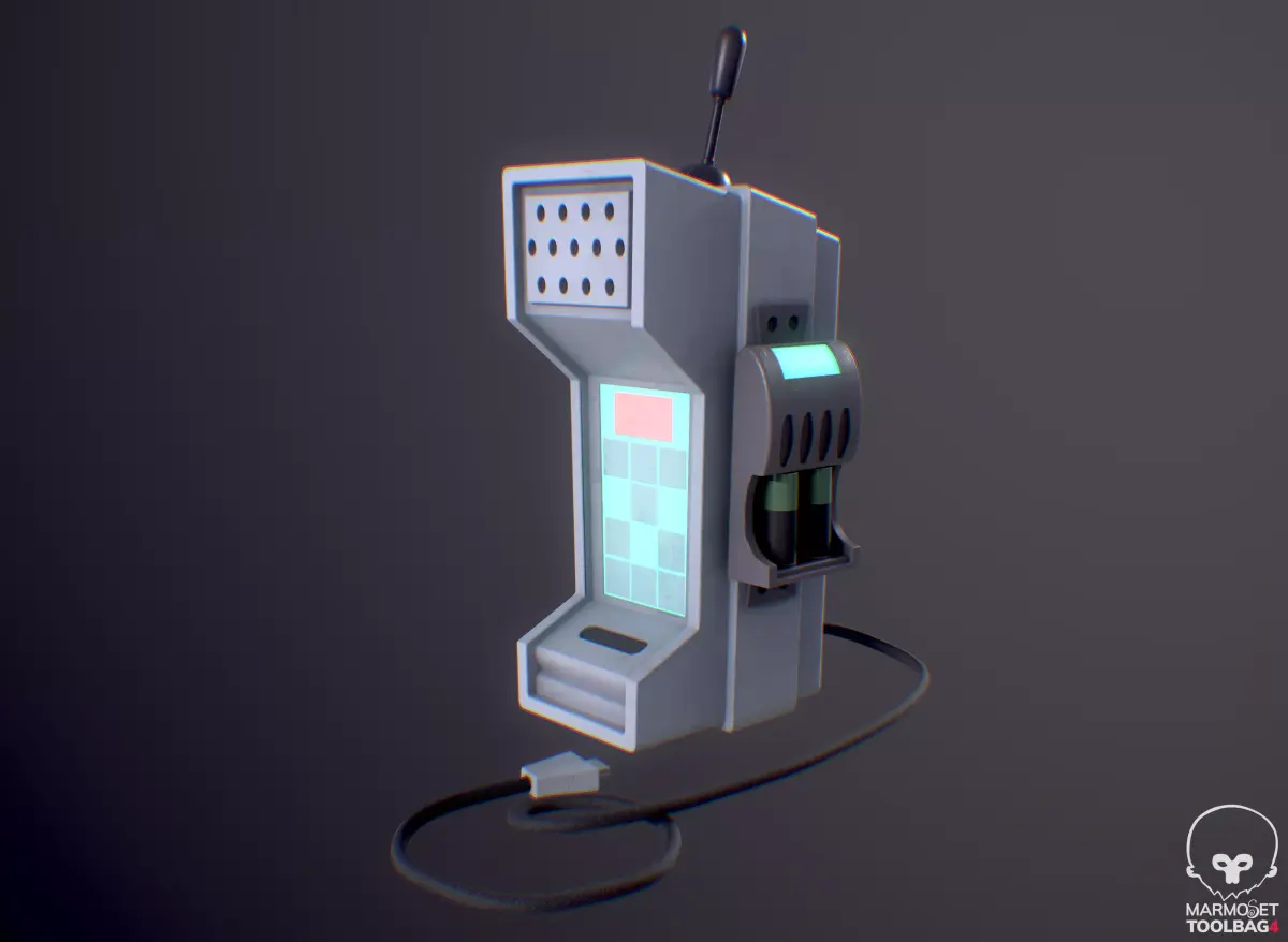 Stylized Sci-Fi phone Low-poly 3D model