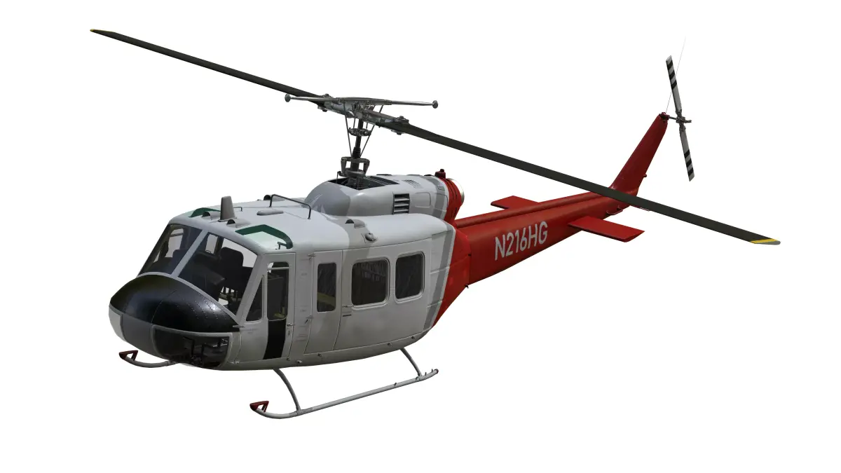 UH-1H Huey - Bell 204-5 Fire and Rescue Helicopter Low-poly 3D model
