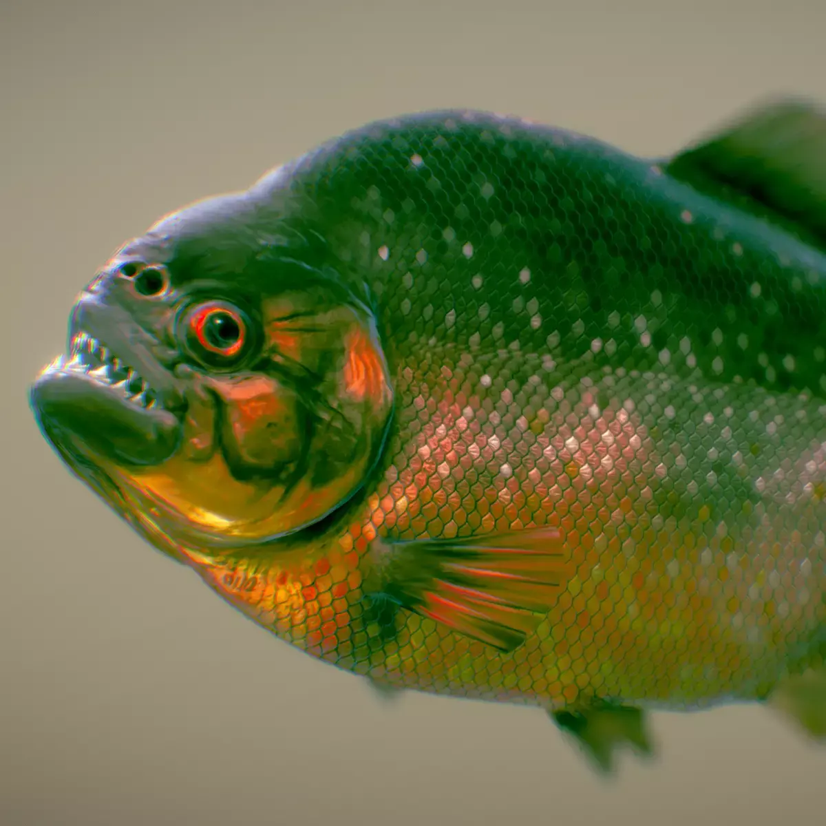 Red-bellied Piranha 3D model