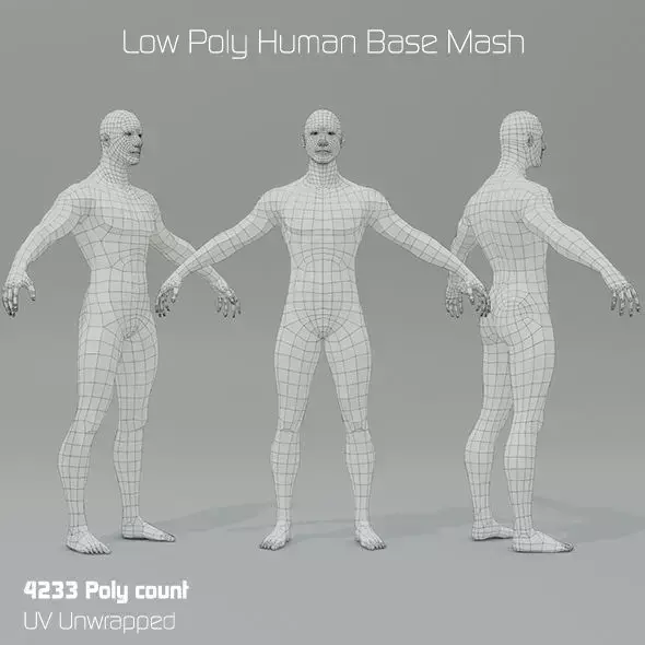 Low Poly Human Base Mesh Low-poly 3D model