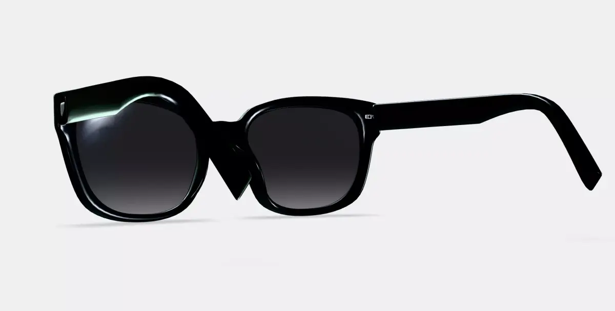 Aubrey Low Bridge Fit Sunglasses in Jet Black 3D model
