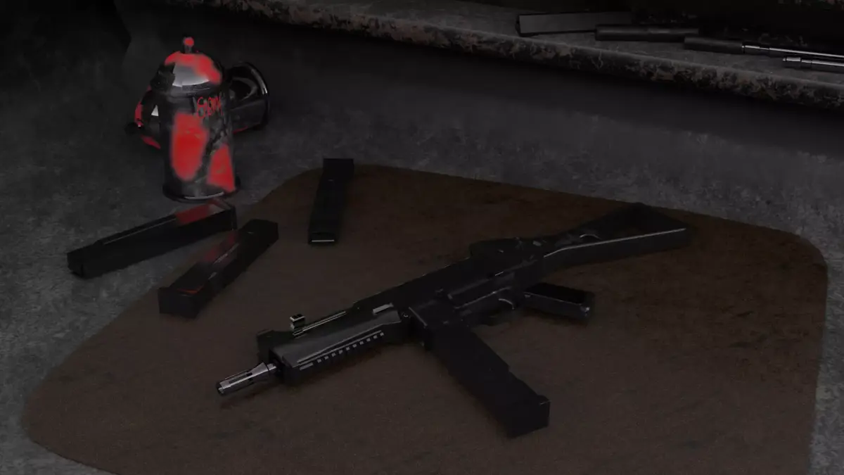 Custom Ump SMG Low-poly 3D model