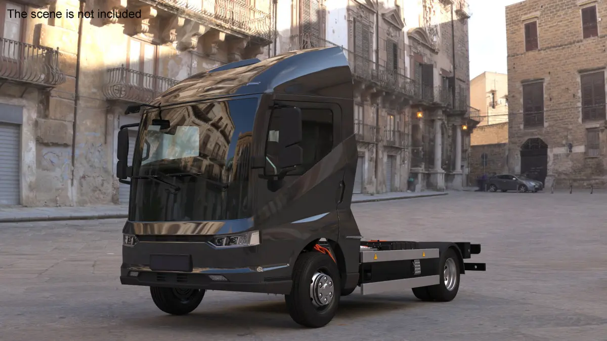Electric Black Truck No Cargo 3D model