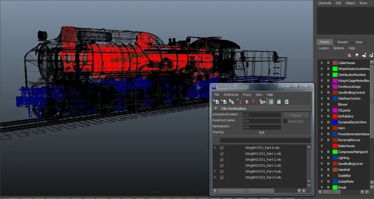 Steam locomotive D51 3D model