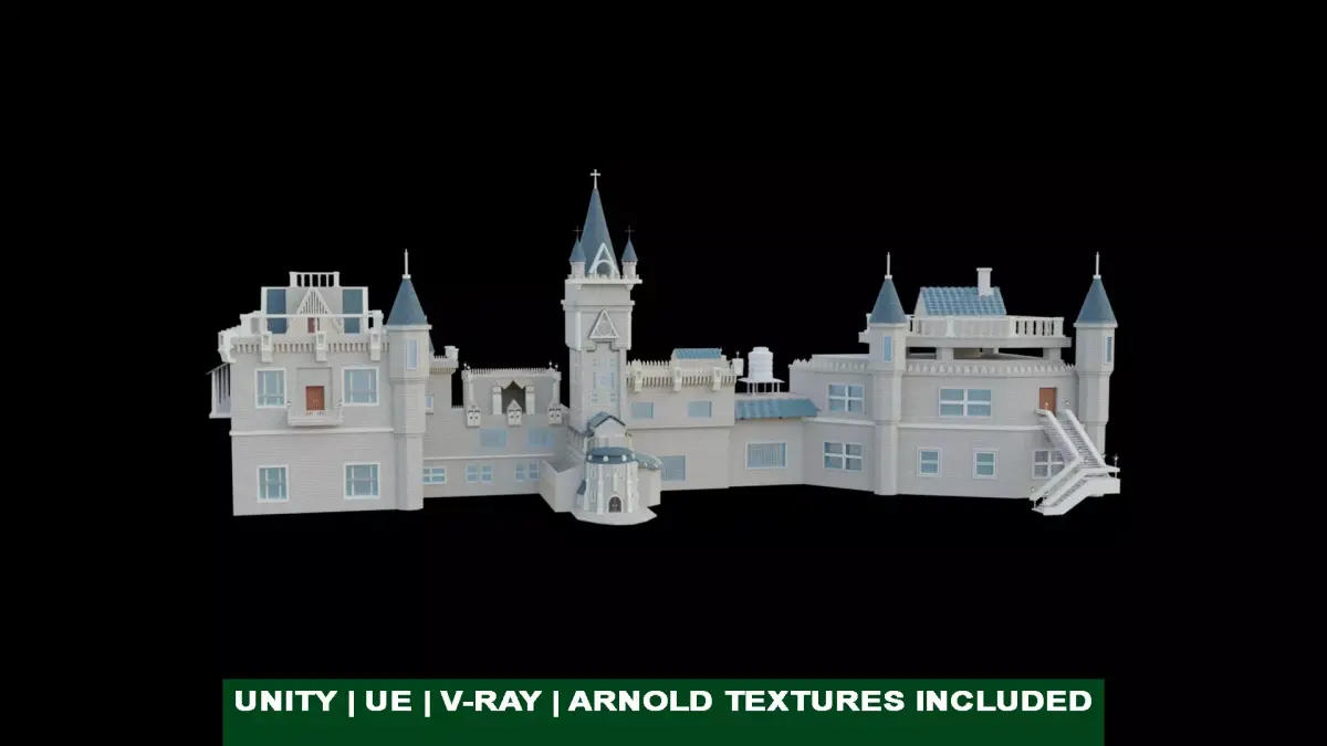 Castle GameReady With PBR Unity Unreal Engine Textures Included Low-poly 3D model
