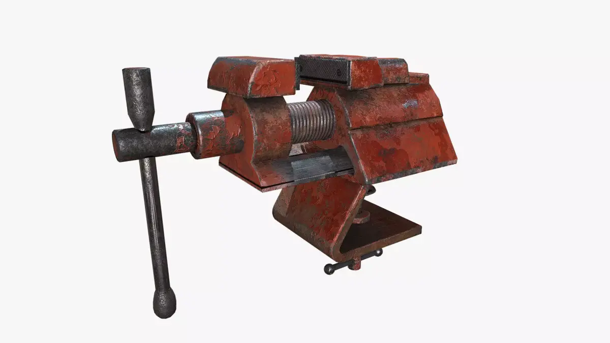 Old Vise tool Low-poly 3D model