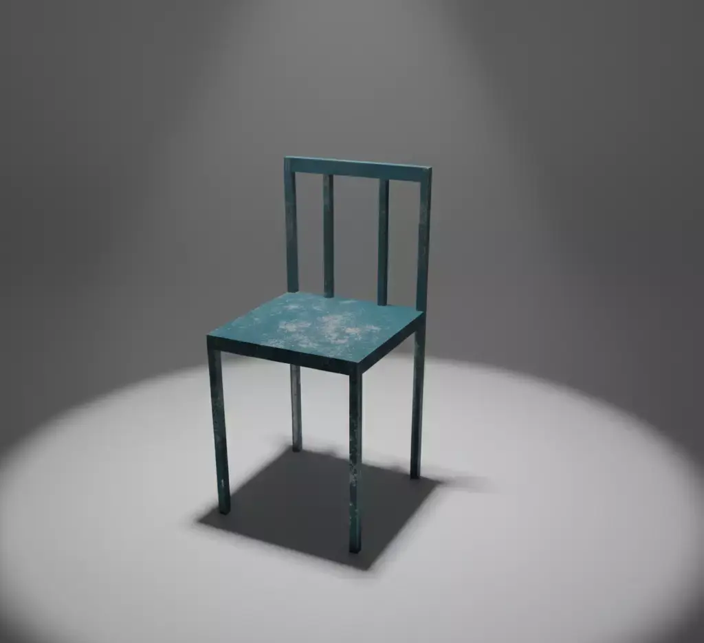 Old Metal Chair Realistic Vintage Industrial Prop Low-poly 3D model