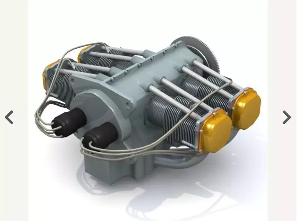 Aircraft engine 3D model Subdivision ready