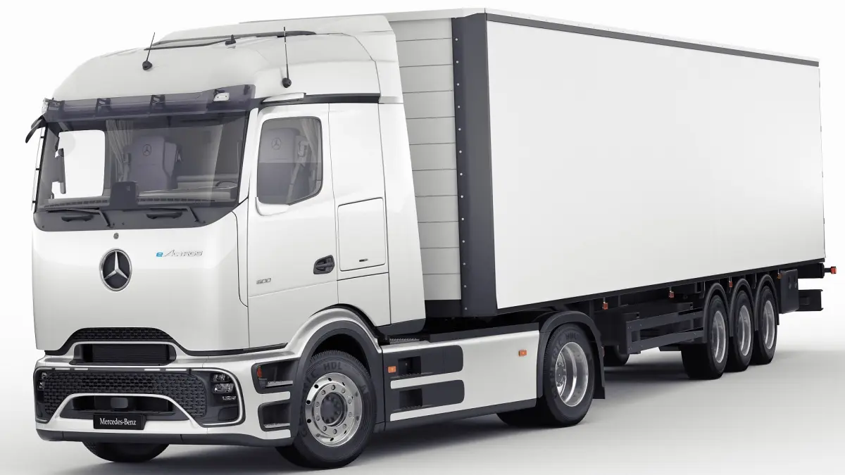 Mercedes eActros 600 with trailer 3D model purchase