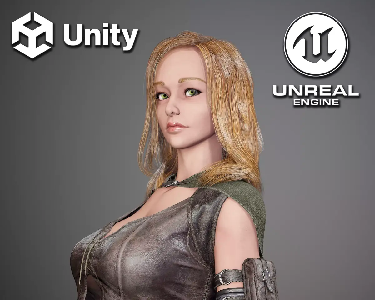 Female Rogue - Game Ready Low-poly 3D model Low-poly 3D model