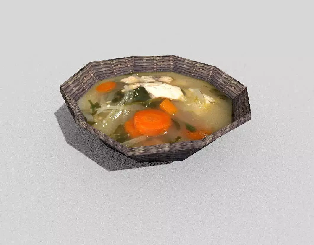low poly fish soup Low-poly 3D model