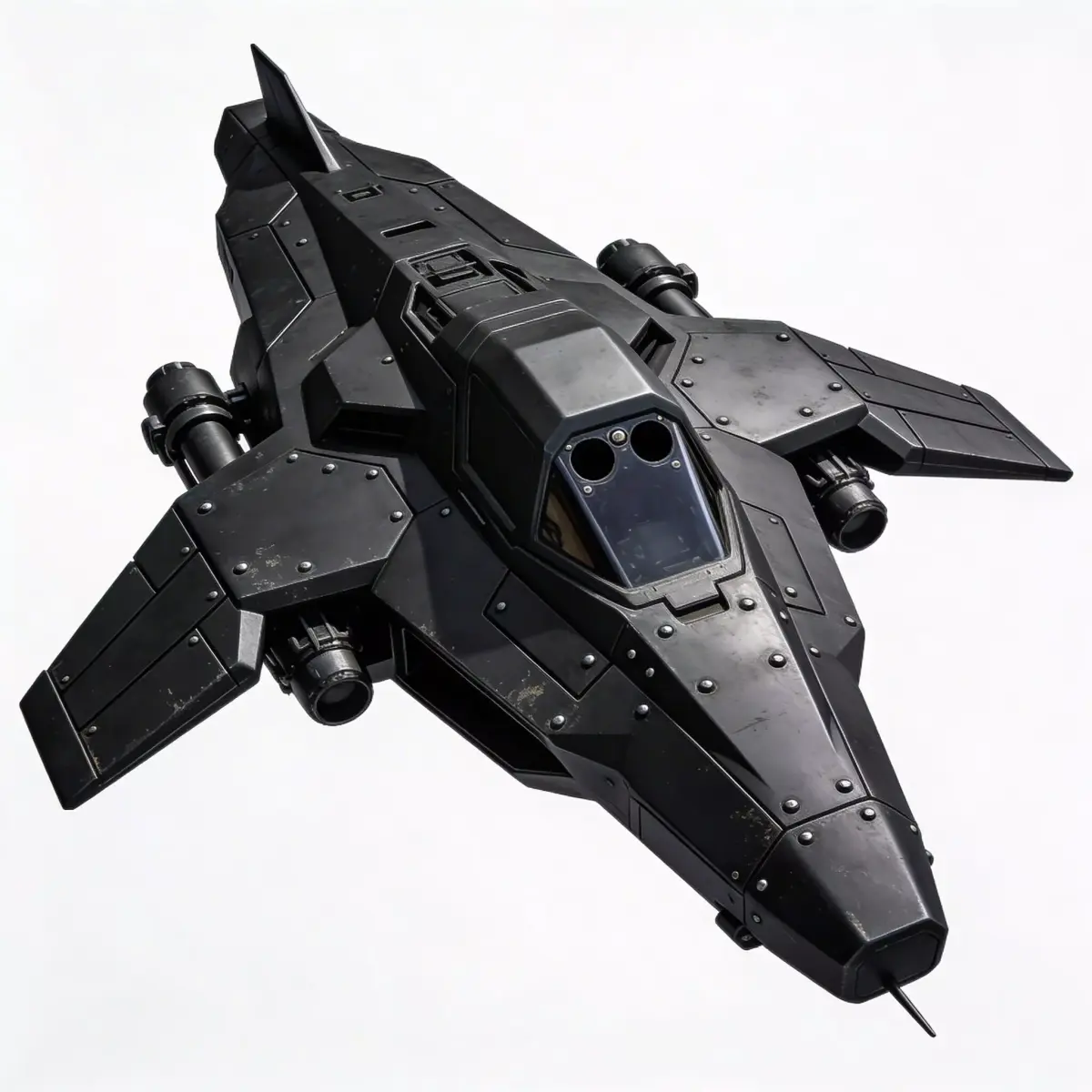 Sci-Fi Heavy Armored Stealth Fighter 3D Model Low-poly 3D model