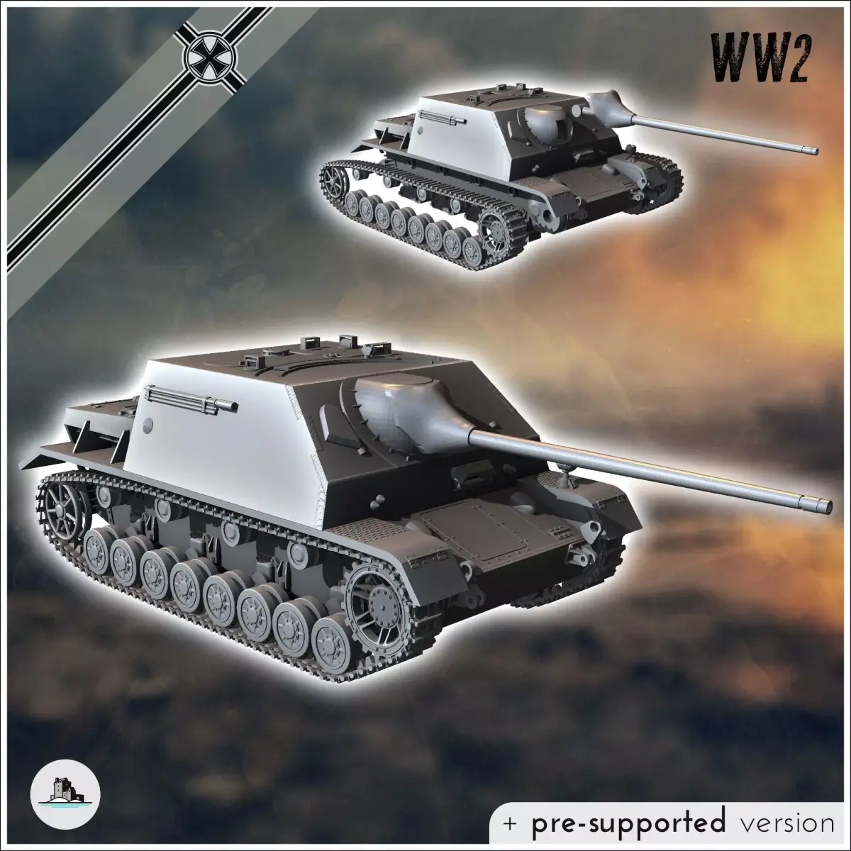 Jagdpanzer IV 70 A Zwischenlosung - miniatures tabletop sce 3D print model
