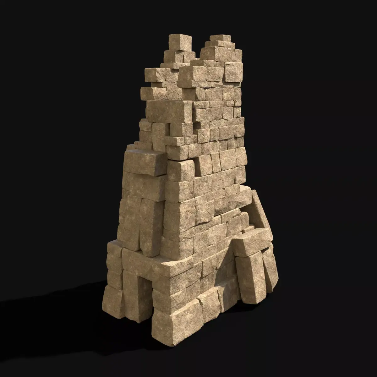  ARABIC DESERT COLUMN RUINS PILE PEDESTAL EGYPTIAN SAND STONE Low-poly 3D model purchase