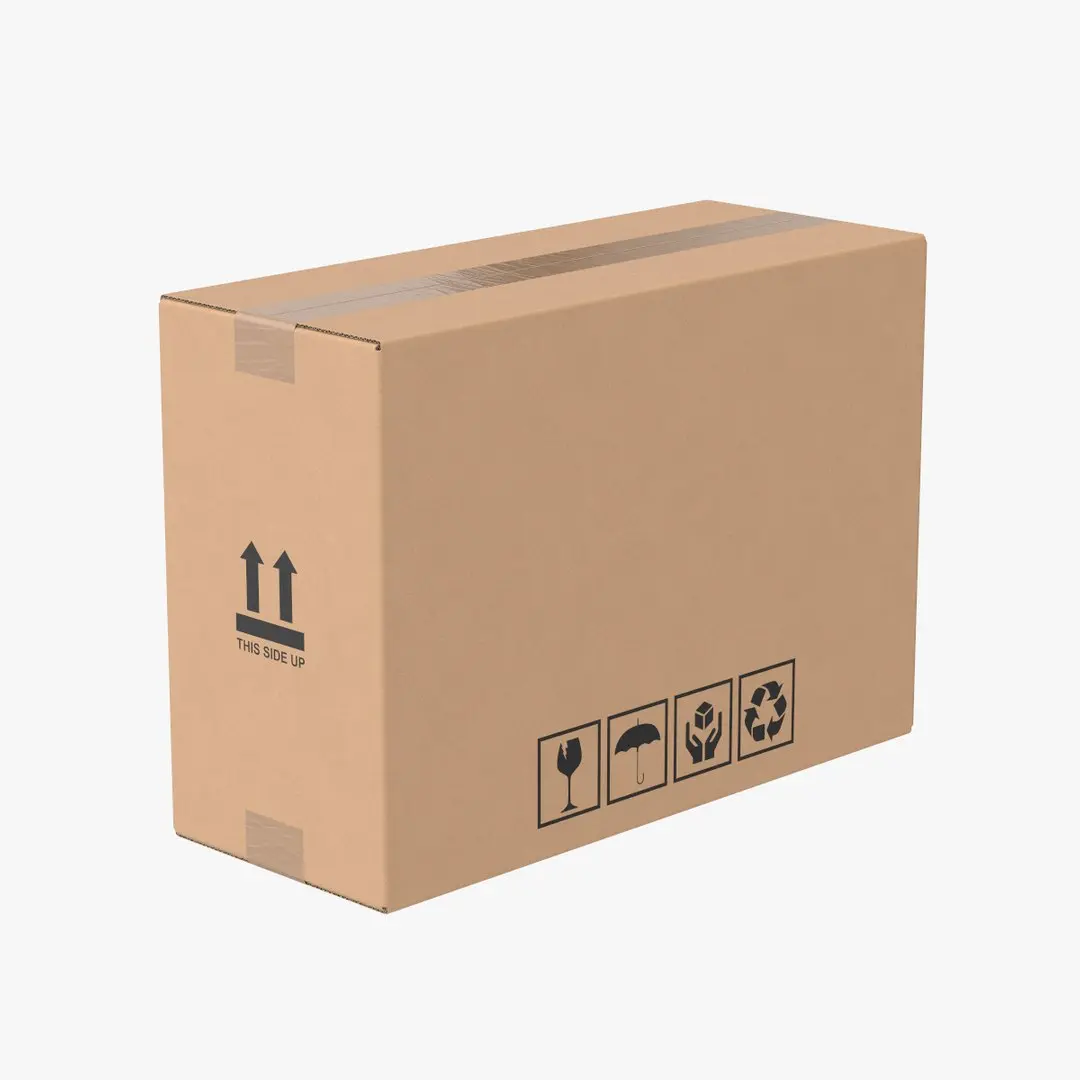 Cardboard Box 50x20x35 Closed 3D model