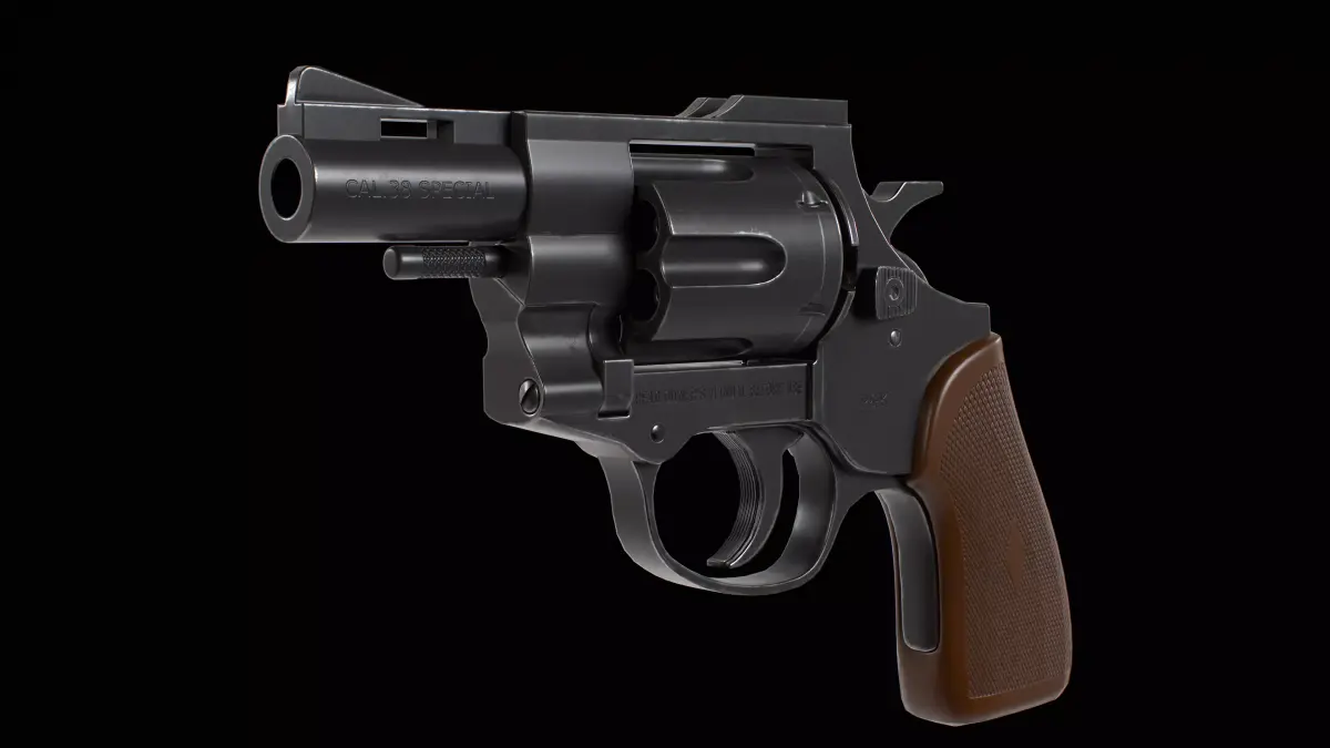 Old 38Special Revolver Low-poly 3D model