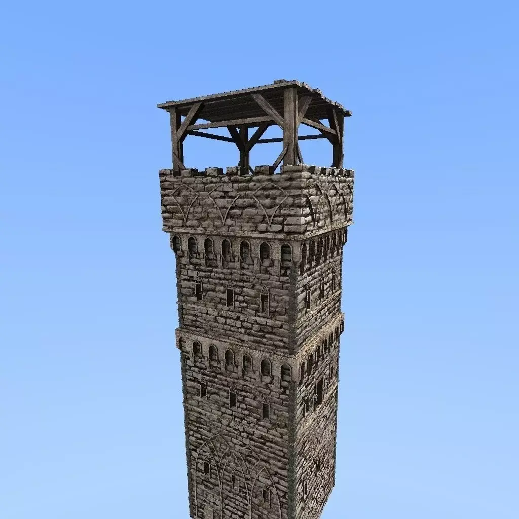 medieval watch  tower 1 3D model