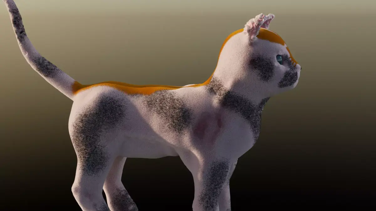 Black And White Cat 3D model
