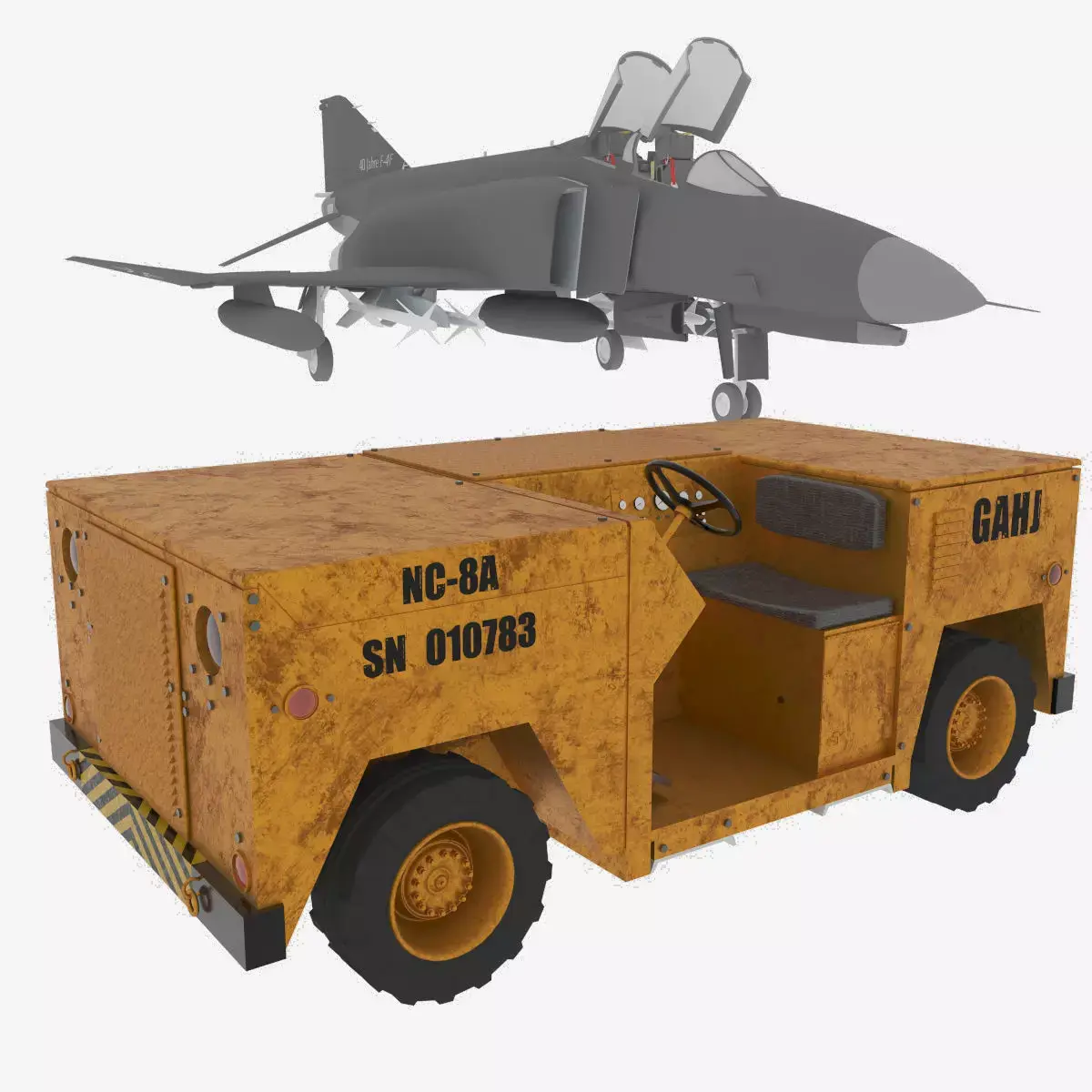 US Navy  Aircraft NC-8A Mobile Electric Power Plant  Tractor Low-poly 3D model