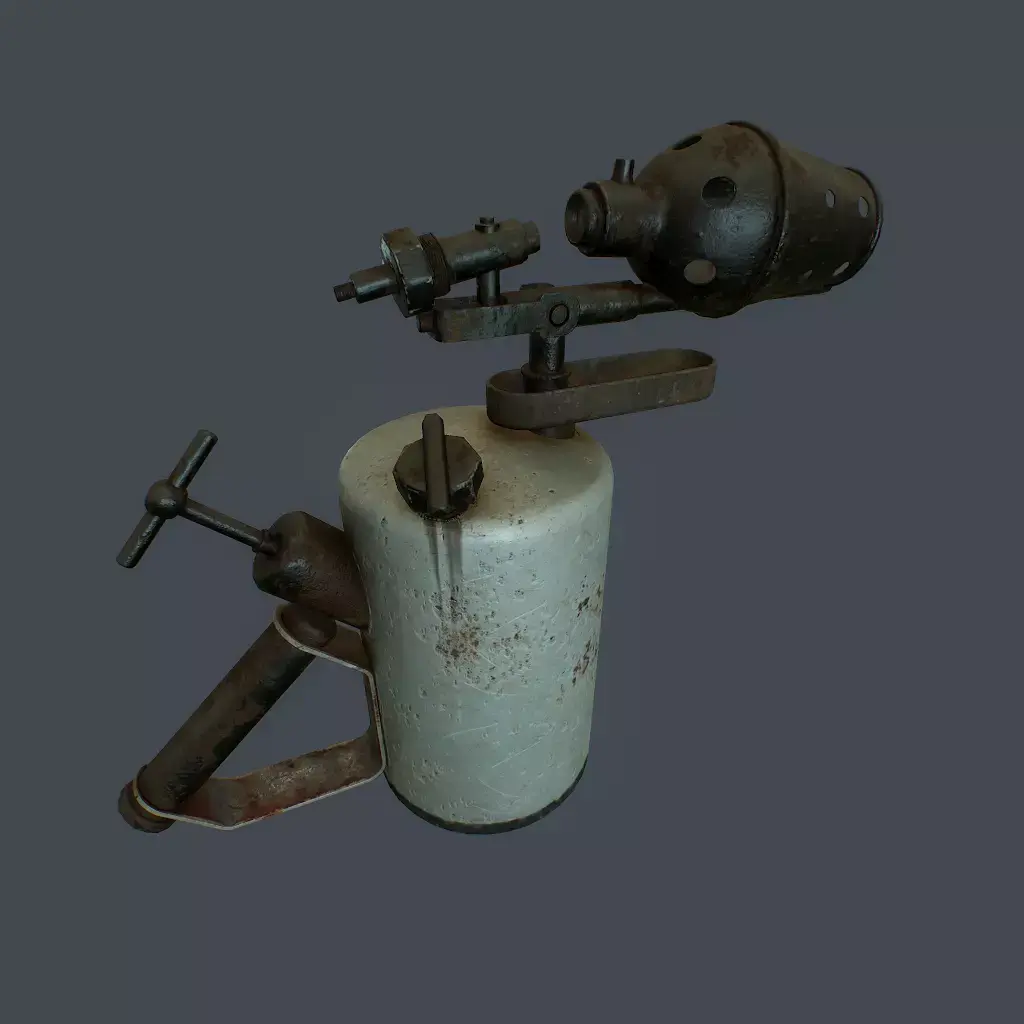 Old Flame Thrower Low-poly 3D model