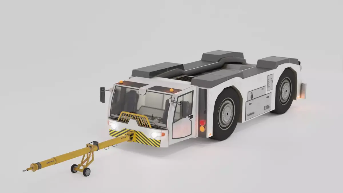 Aircraft Pushback Vehicle - Goldhofer F396 Low-poly 3D model