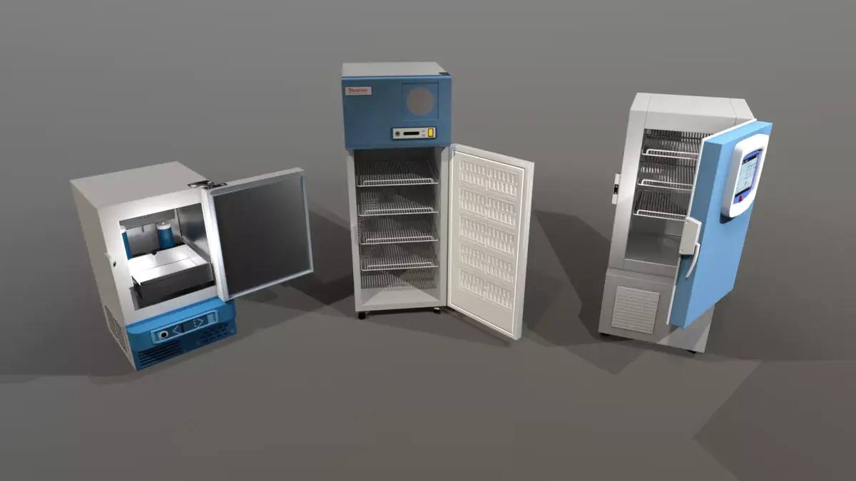 Medical freezer laboratory Low-poly 3D model