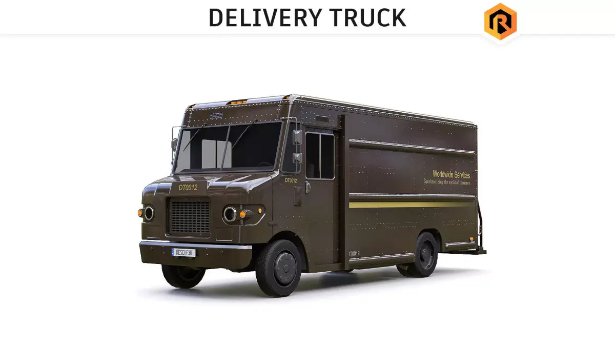 Delivery Truck Low-poly 3D model