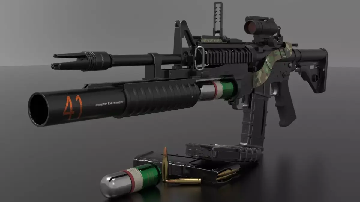 M203 Grenade Launcher Fps-Tps Low-poly 3D model