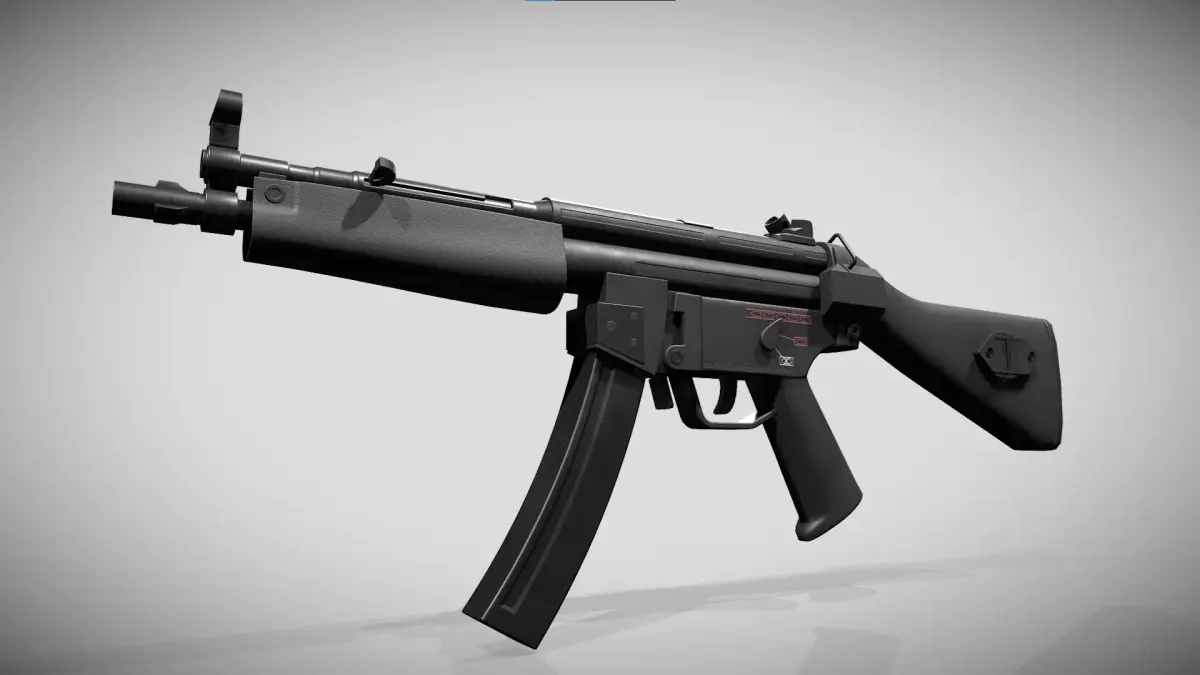 MP5 Submachine-gun Low-poly 3D model