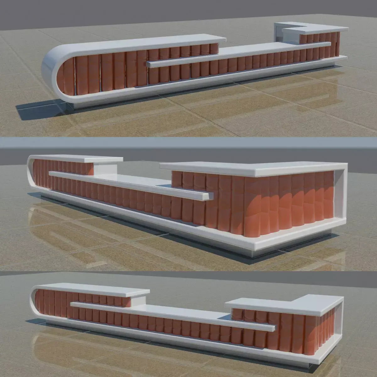 Commercial Counter - Cash Wrap 3D model