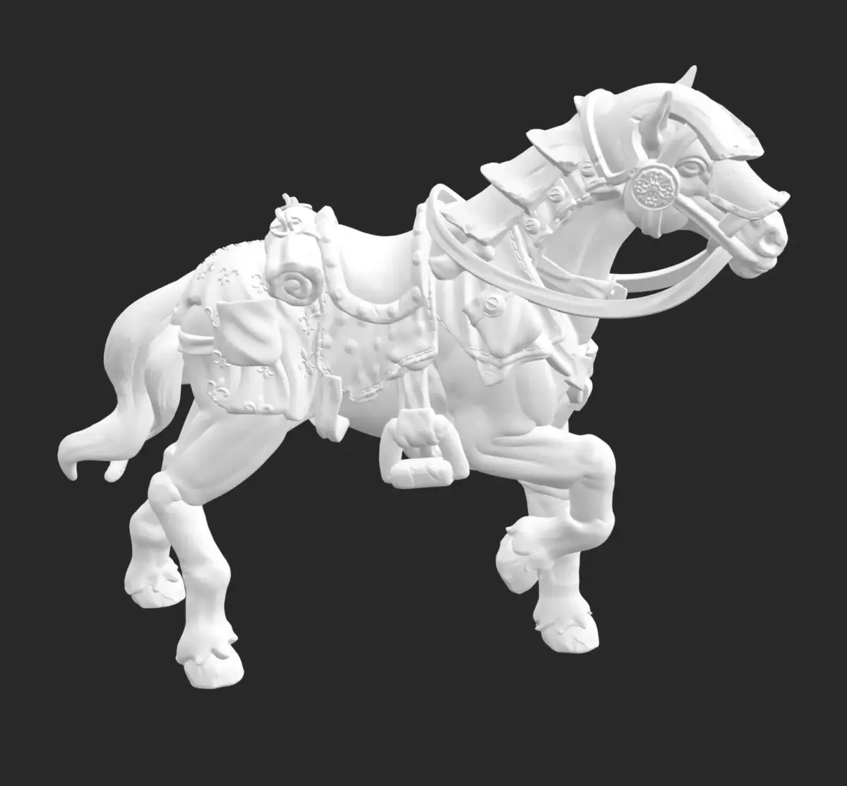 Horse with saddle 2 3D model
