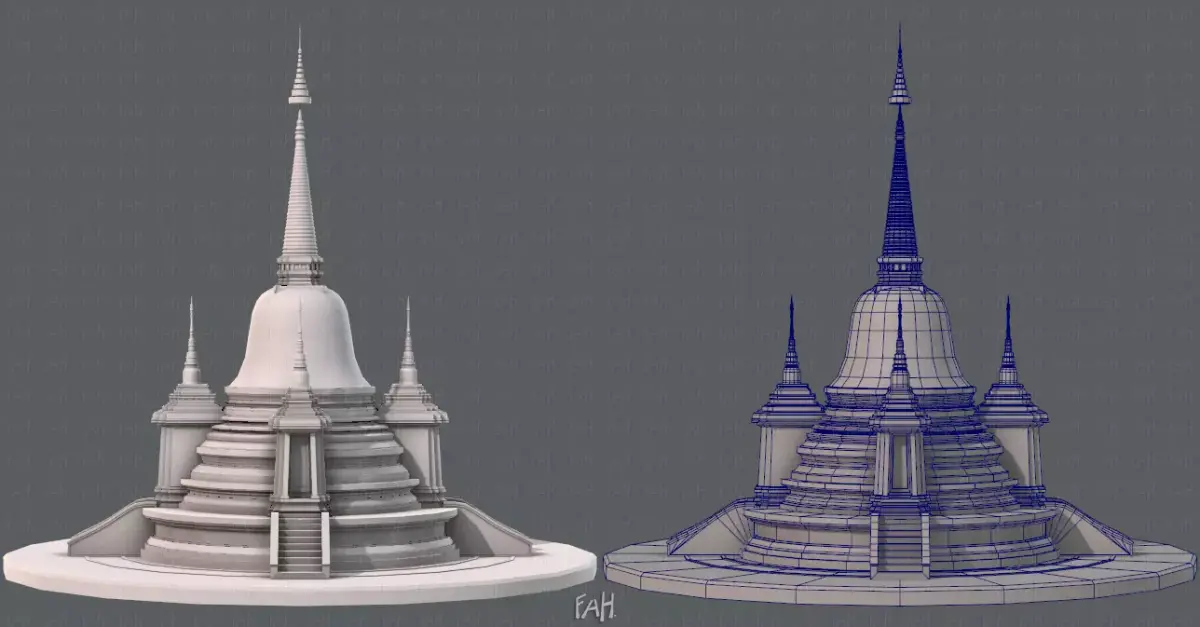Pagoda V02 Low-poly 3D model