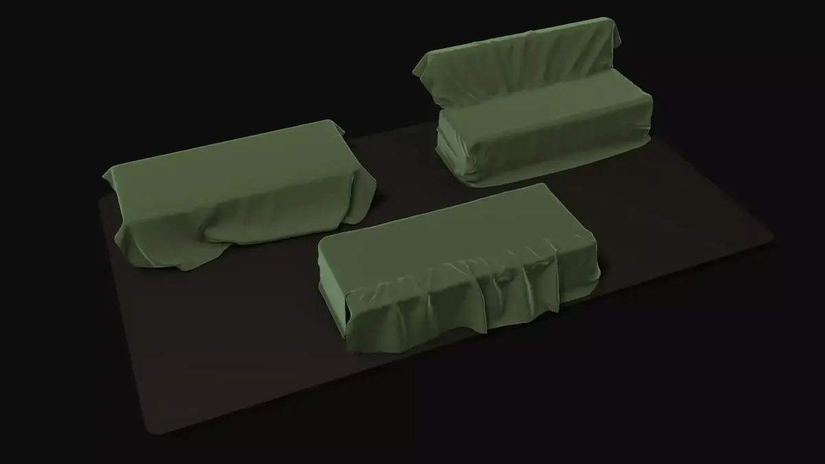Three tarpaulin covers Free 3D model