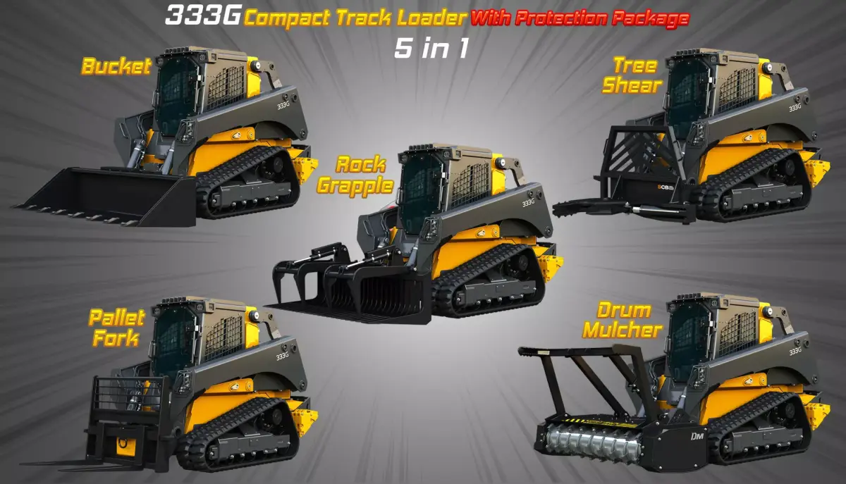 333G Compact Track Loader - 5 in 1 3D Model Pack