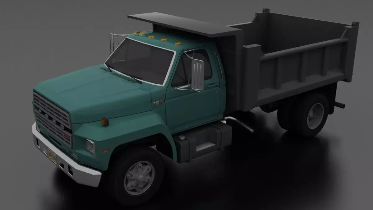 F-Series F-800 Dump Truck 1980 Low-poly 3D model