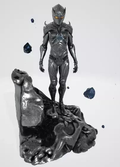 Silver Creature Character 3D model