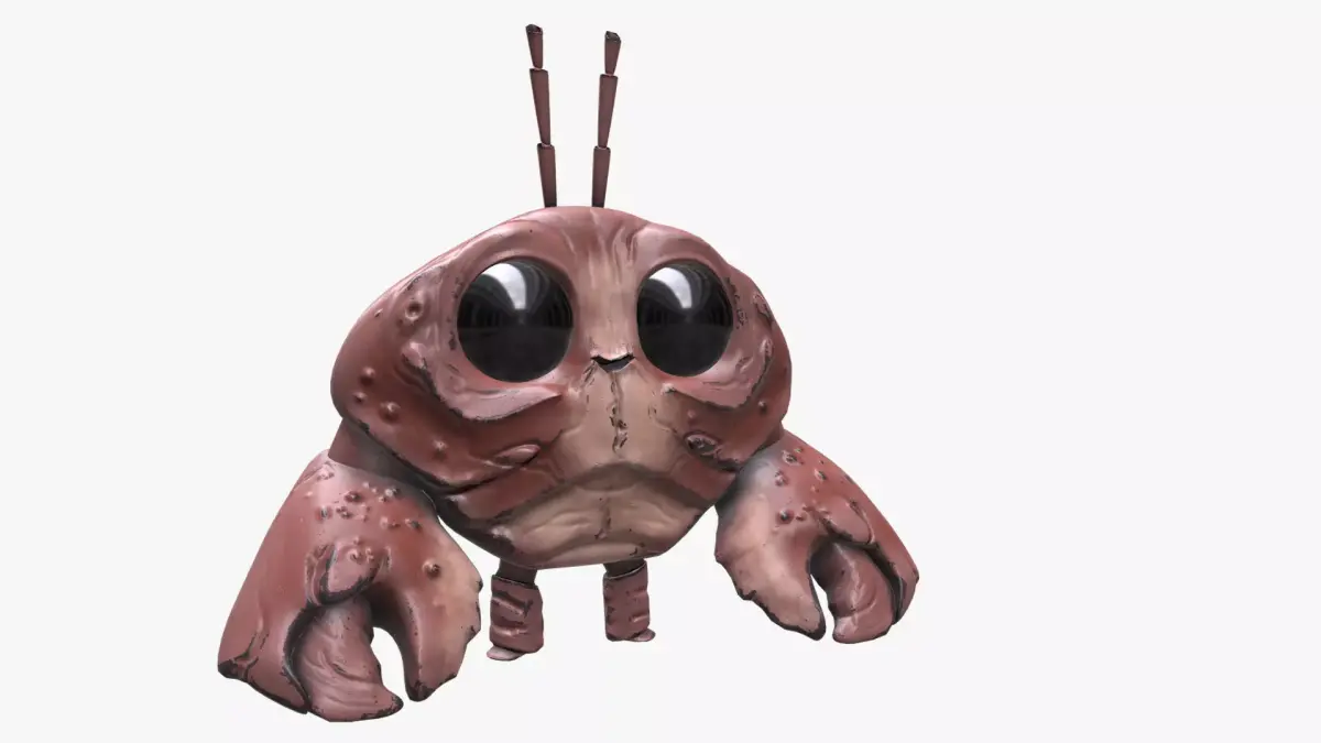 Cartoon Mr Crab Low-poly 3D model