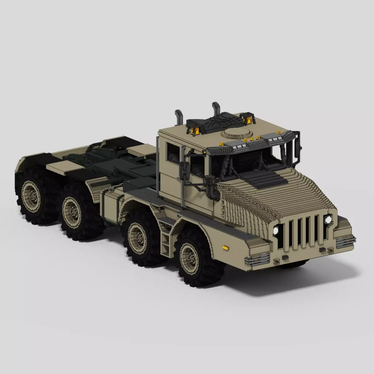 Voxel MZKT Volat Truck 741350 Low-poly 3D model
