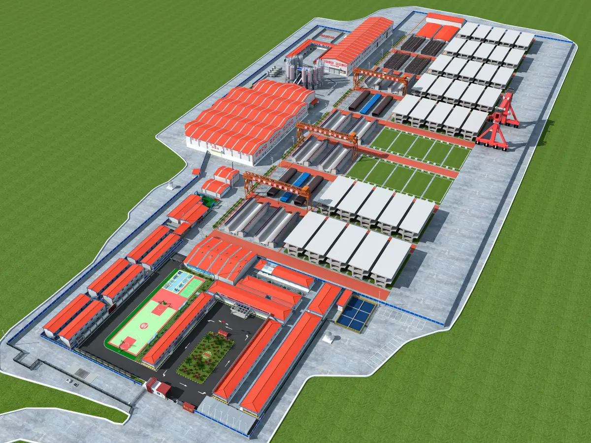 Cement bridge manufacturing plant 3D model