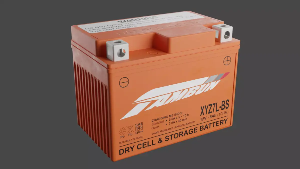 Motorcycle Battery Low-poly 3D model get