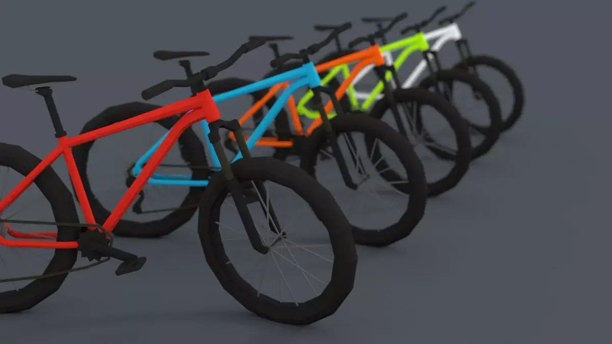 Mountain Bike Lowpoly Bicycle Low-poly 3D model