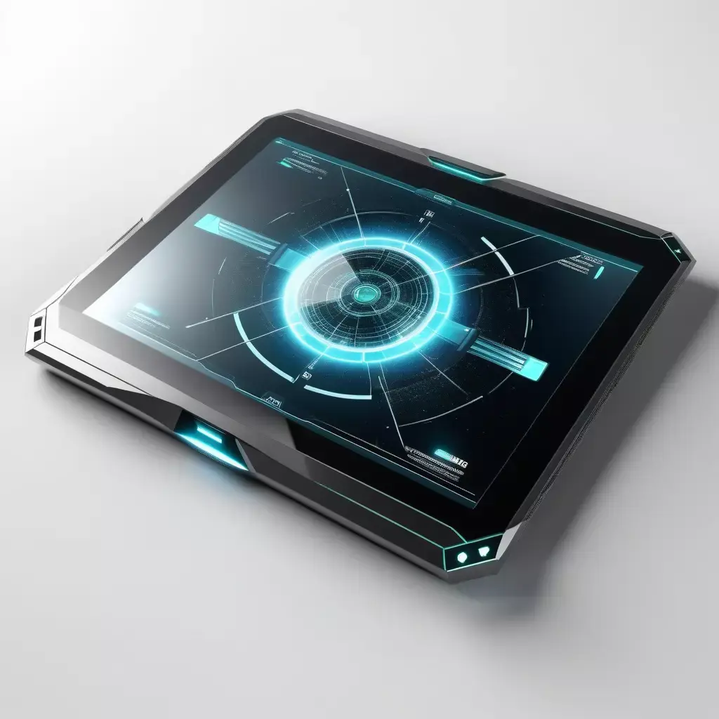 SciFi Tablet with Cracked Screen 3D model