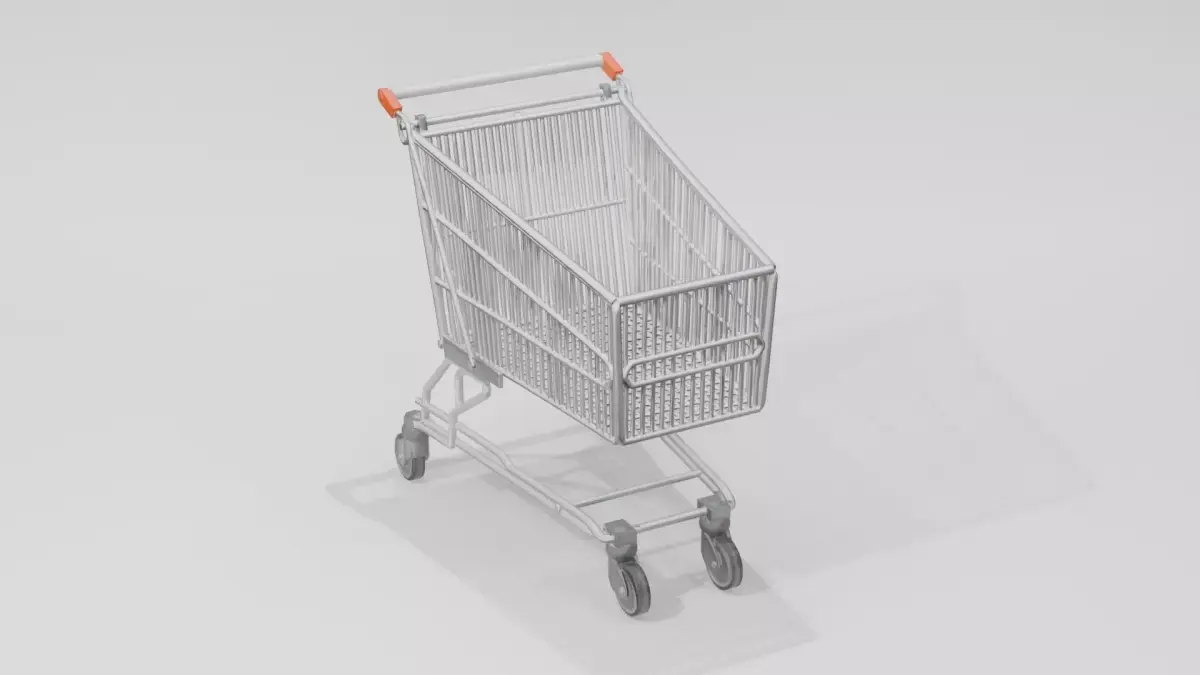 Shopping Cart 3D Model  Low Poly Game Ready Free low-poly 3D model