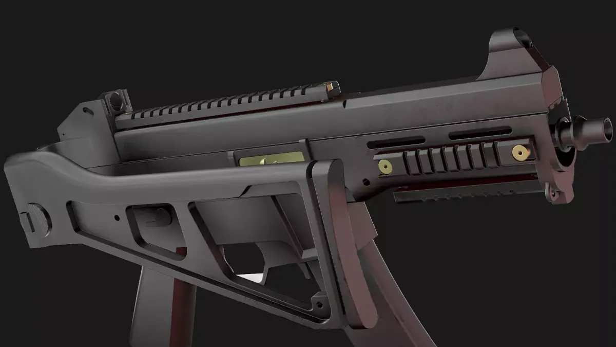 UMP-9 gun Low-poly 3D model