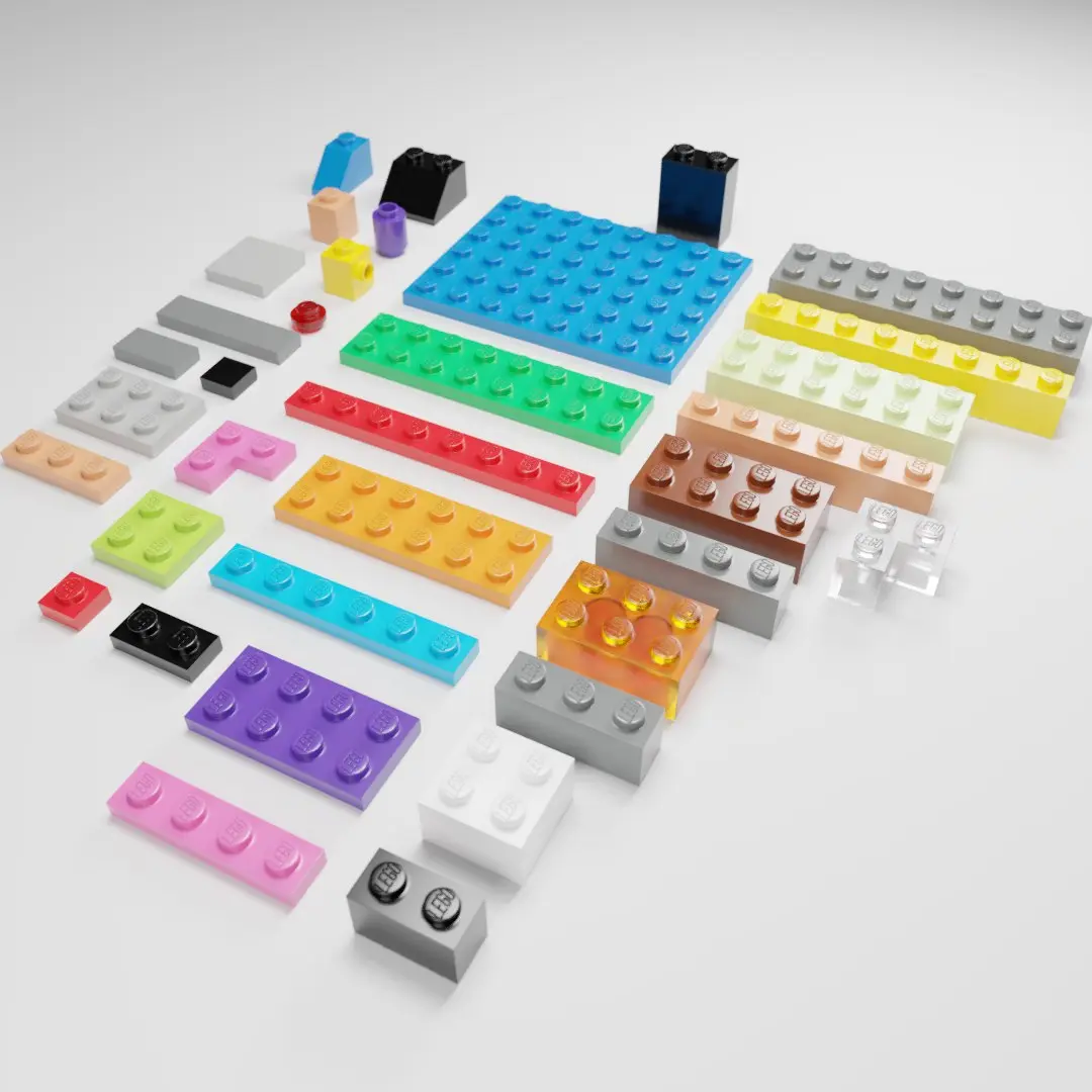 Lego brick collection - 35 pieces 3D model