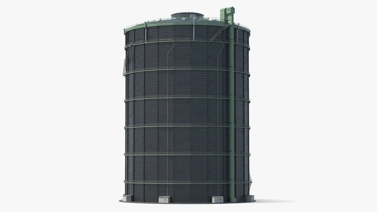 Cylindrical Gas Storage Tower 3D model