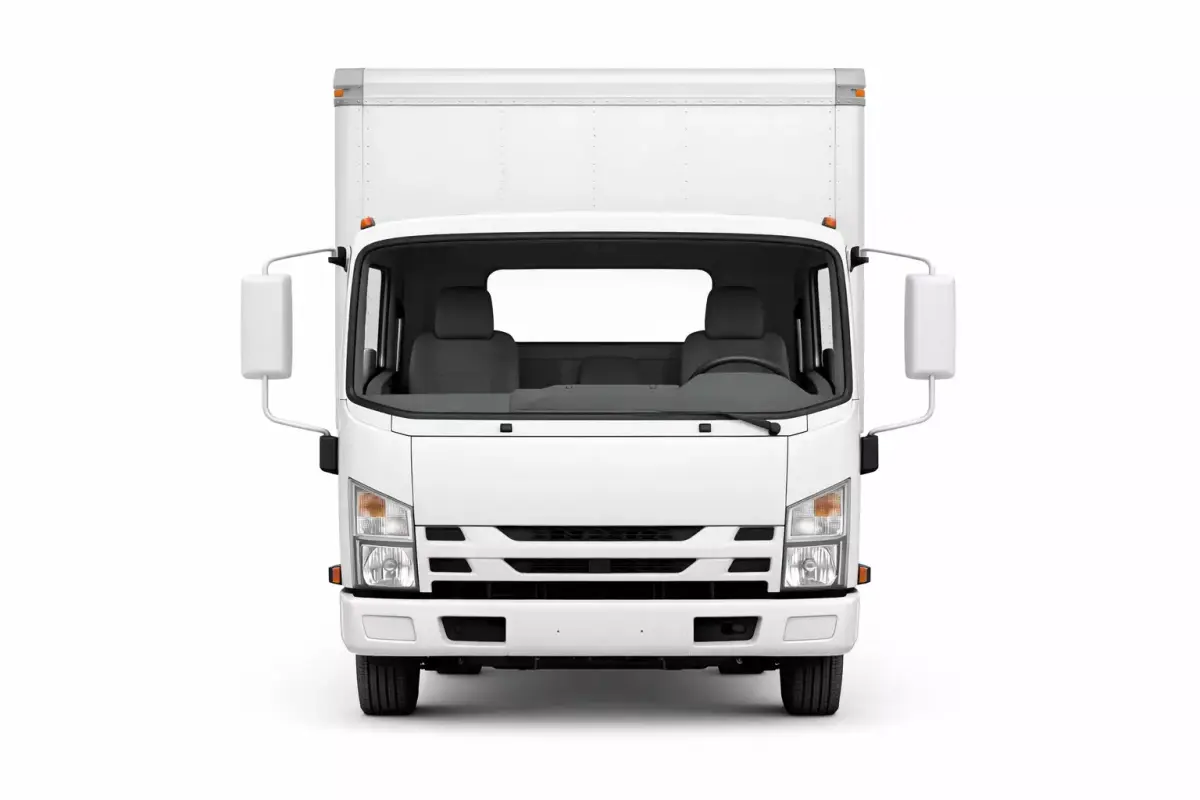 Isuzu NPR Box Truck Low Poly Cargo Delivery Vehicle Low-poly 3D model