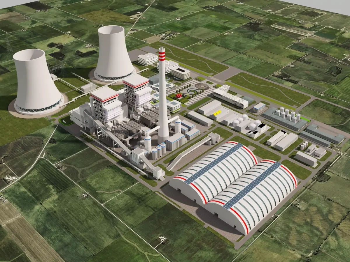 Thermal power plant - nuclear power plant - chemical plant 3D model