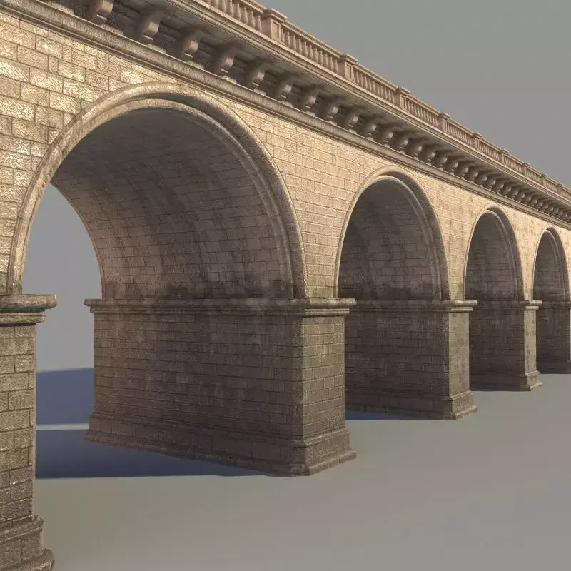 Arched stone bridge 3D model purchase
